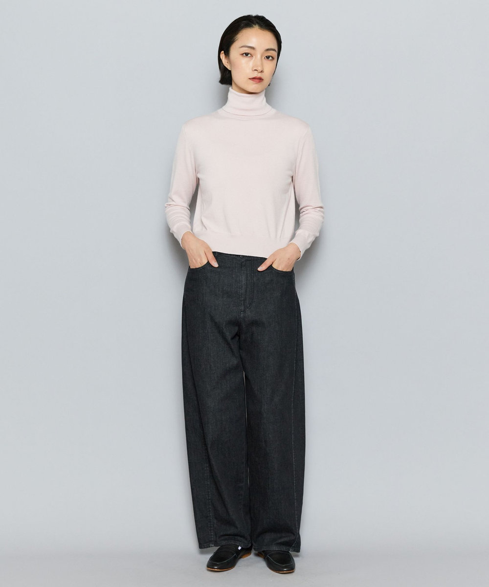 L'EQUIPE COUTURIER カシミヤシルクHGニットハイネックプルオーバー ピンク