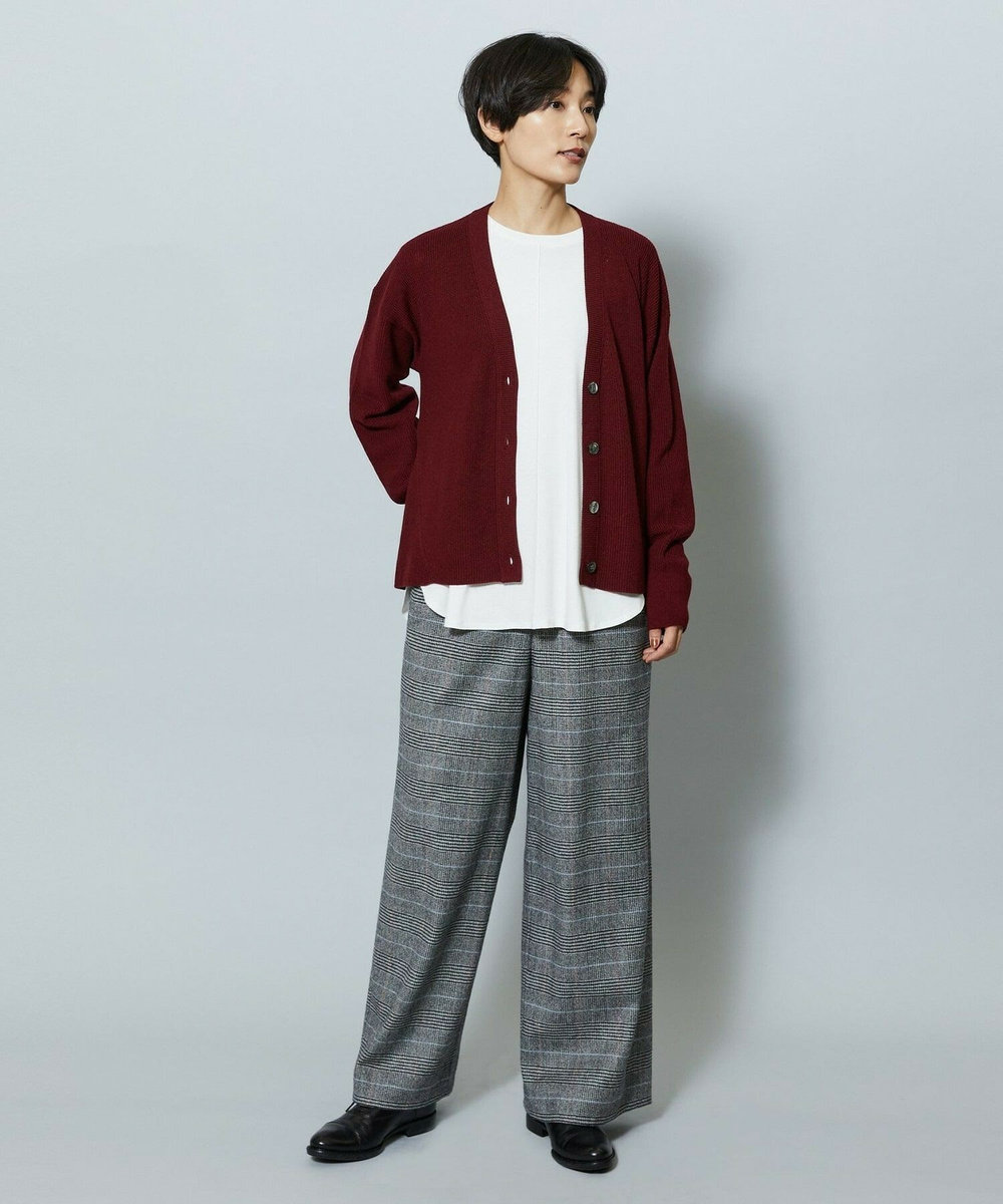 MOGA ウールカシミヤグレンチェックワイドパンツ チェック