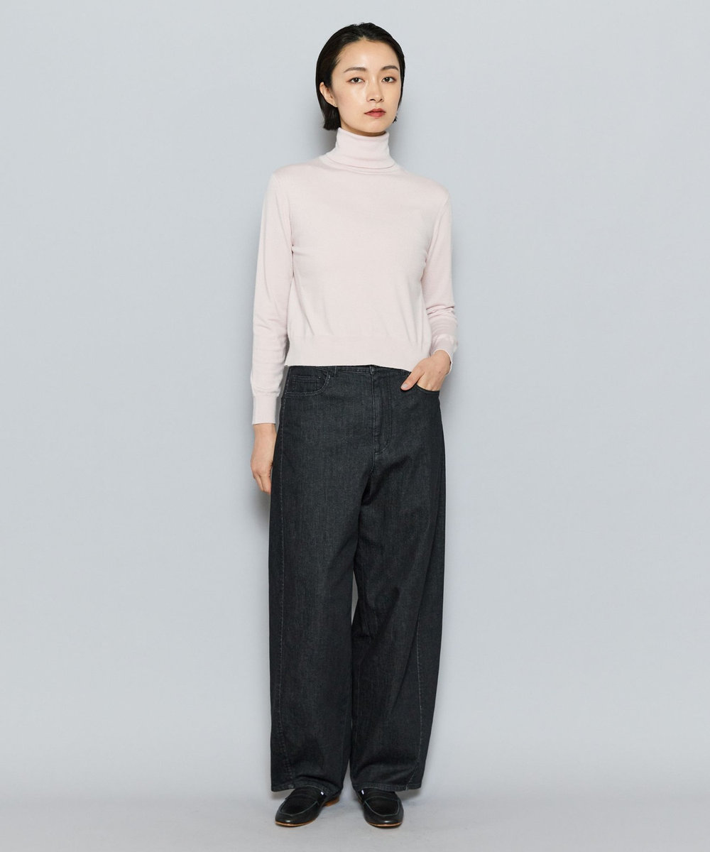 L'EQUIPE COUTURIER カシミヤシルクHGニットハイネックプルオーバー ピンク