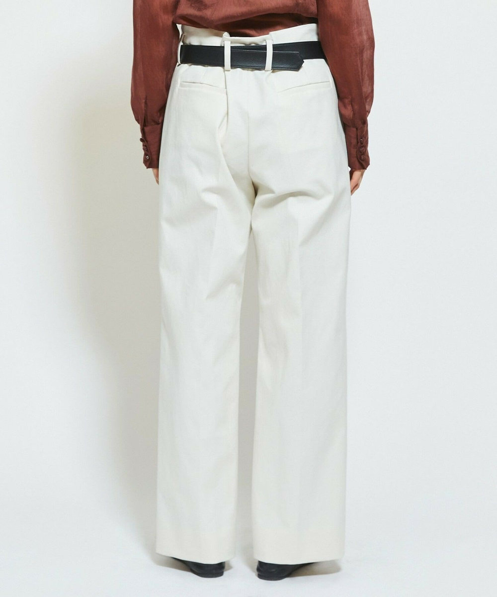 MOGA Collection MOGA Collection ダブルクロスストレッチベルト付きパンツ オフホワイト