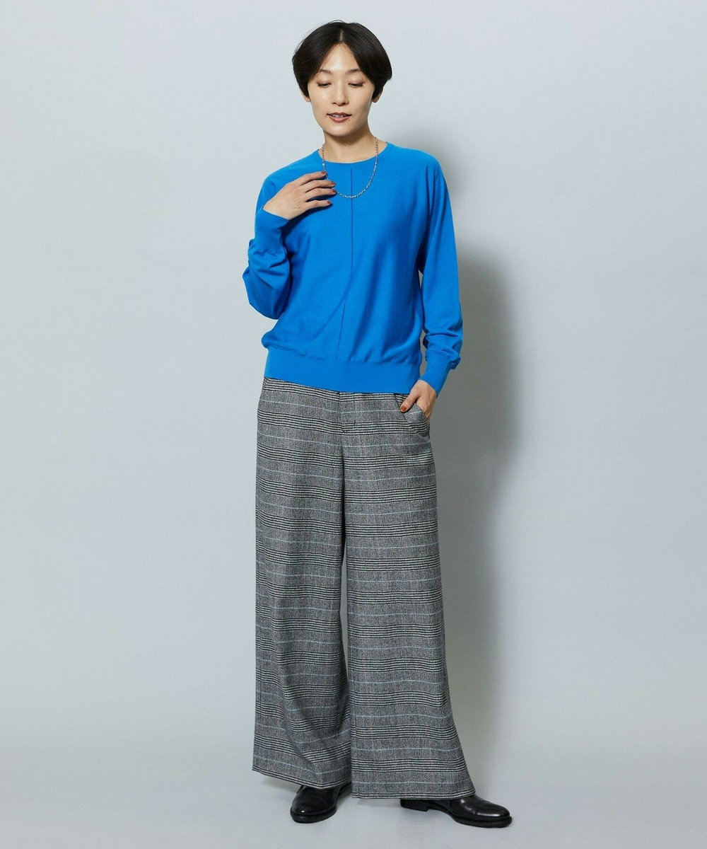 MOGA ウールカシミヤグレンチェックワイドパンツ チェック