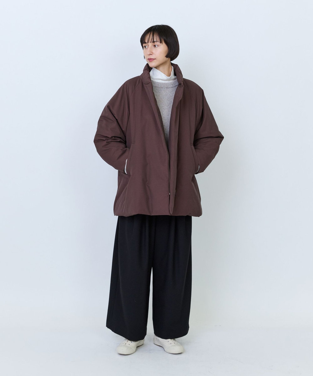 LOISIR エステルウールサキソニーワイドパンツ グリーン系その他