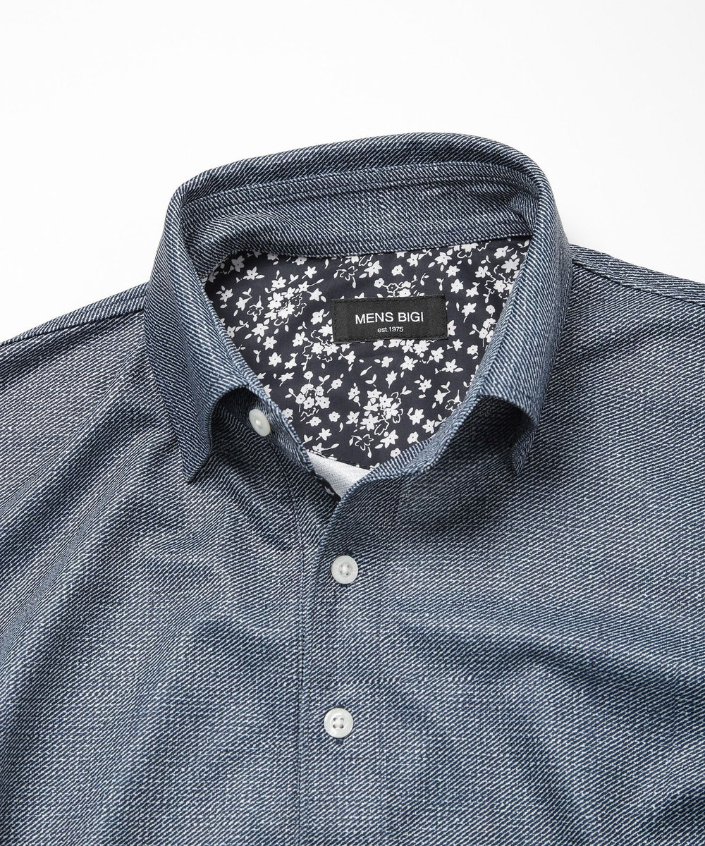 MEN'S BIGI 【ACTIVE TAILOR】COOL MAX ツイルプリントジャージポロシャツ ブルー系その他