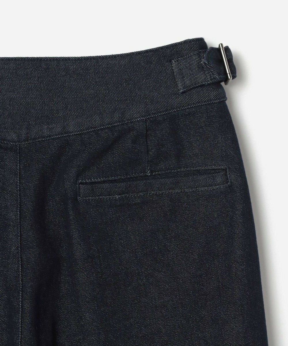 L'EQUIPE デニムライクストレッチパンツ インディゴブルー