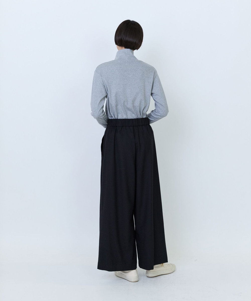 LOISIR エステルウールサキソニーワイドパンツ グリーン系その他
