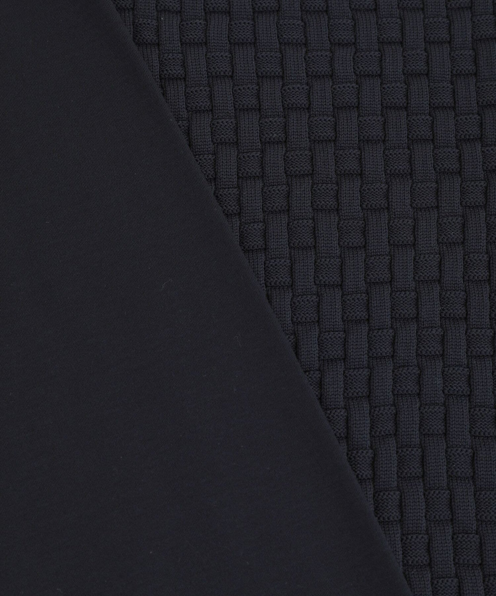 MEN'S BIGI ニットコンビ モックネック長袖Tシャツ ネイビー
