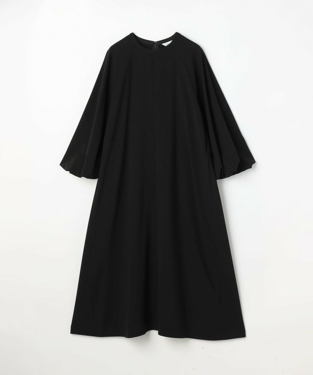 LOISIR ダブルクロスバルーンスリーブワンピース ブラック