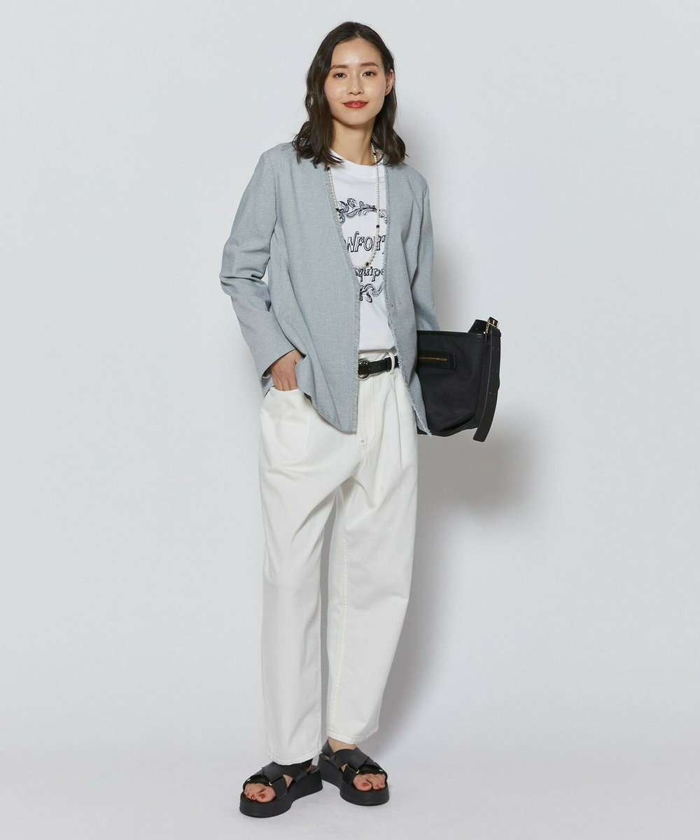 L'EQUIPE Lサイズ（大きいサイズ） 【大きいサイズ】フレームロゴTシャツ ホワイト