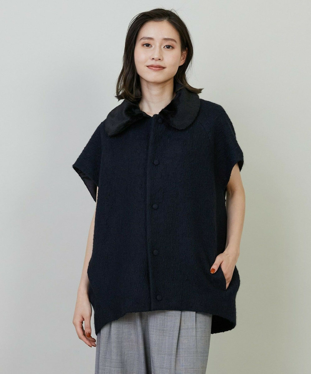 L'EQUIPE アルパカショートスリーブジャケット ブラック