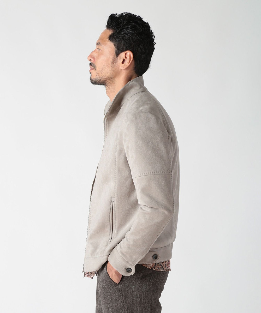 MEN'S BIGI フェイクスエードストレッチダンボールジャケット ライトグレー