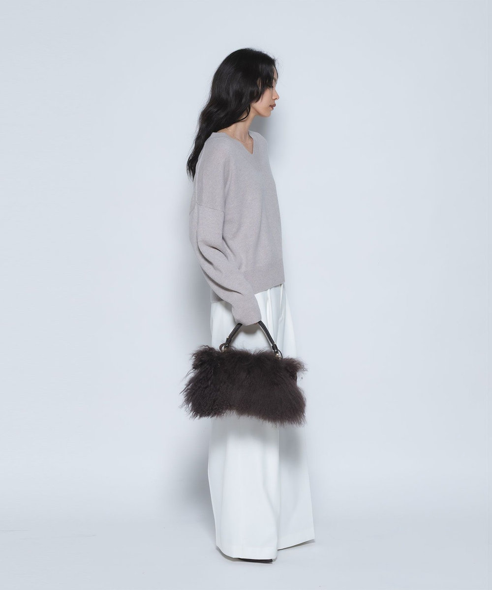 1er Arrondissement ウールカシミアVネックニット モカ