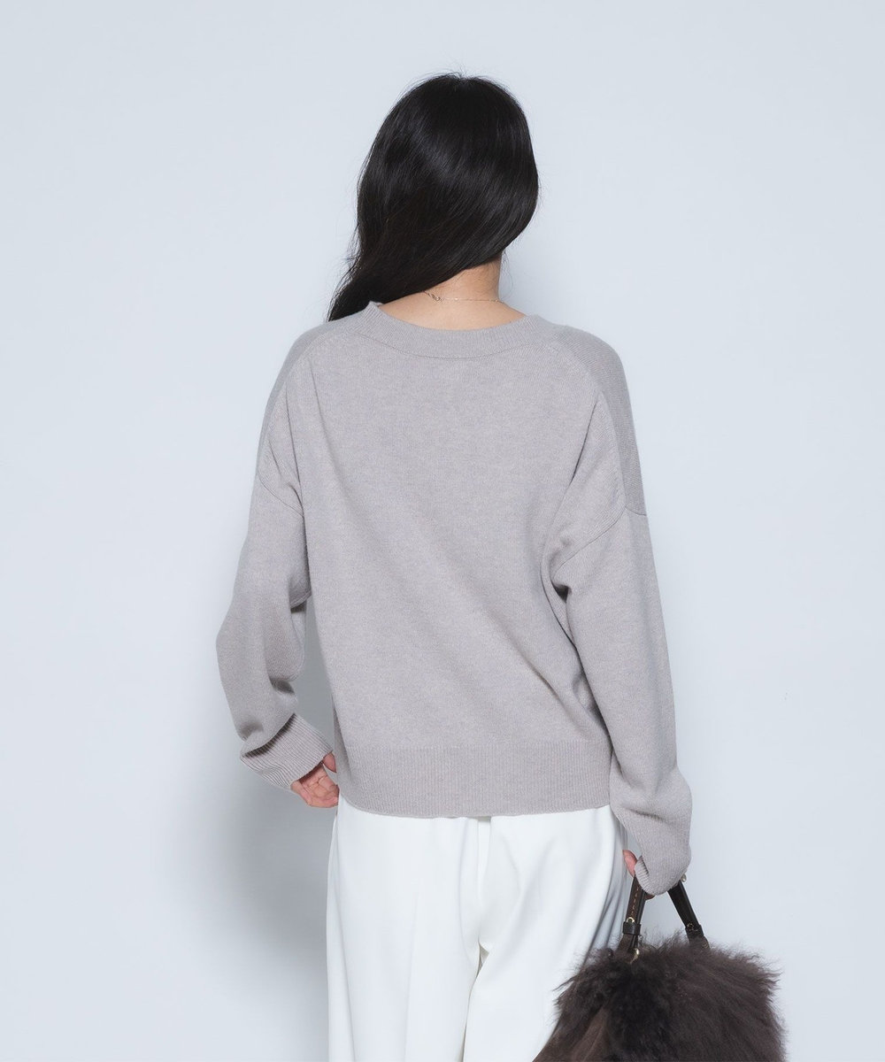 1er Arrondissement ウールカシミアVネックニット モカ
