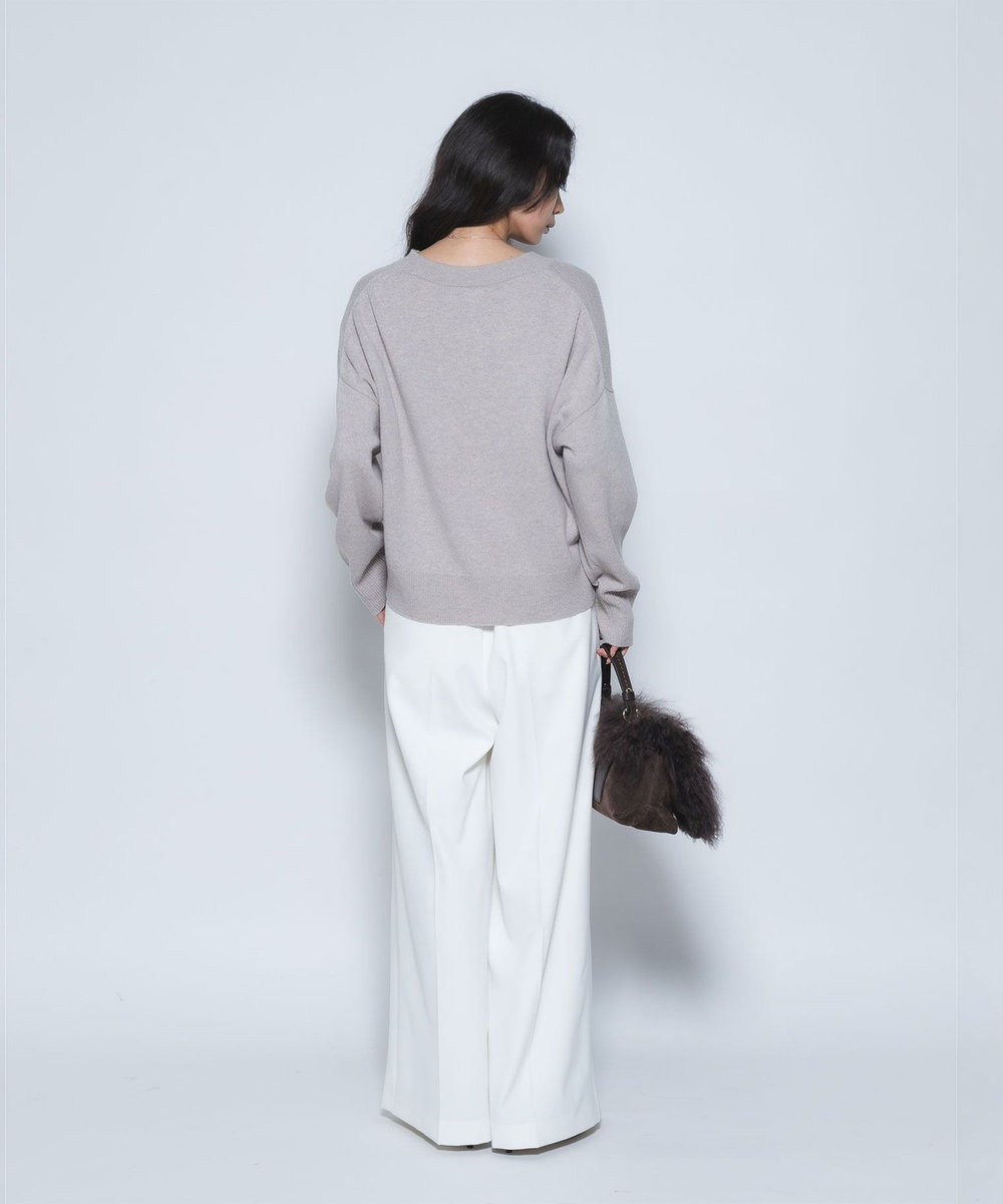 1er Arrondissement ウールカシミアVネックニット モカ