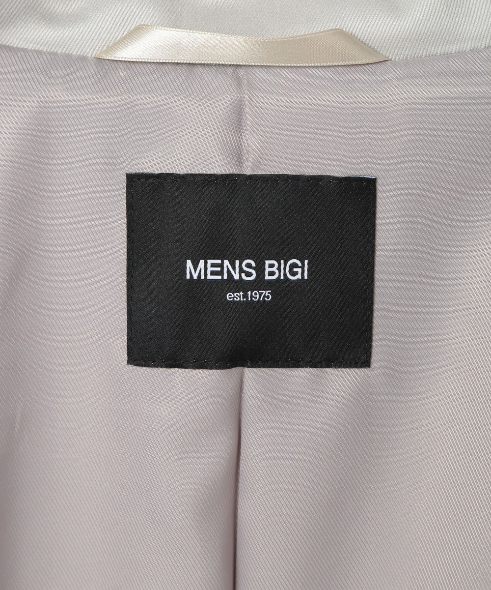 MEN'S BIGI スタンドカラーシングルライダース レザージャケット オフホワイト