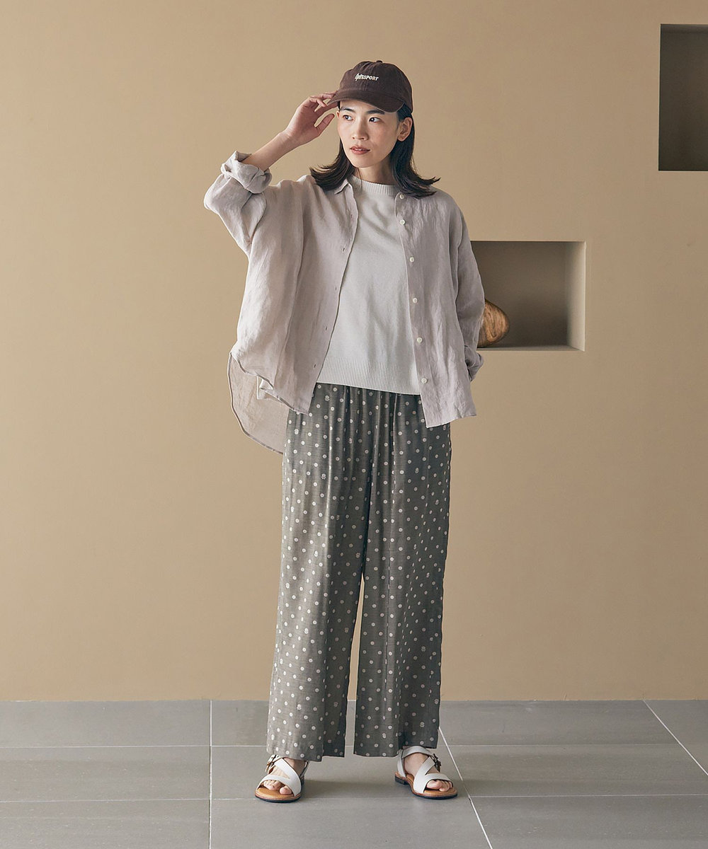 LOISIR オリジナル柄カットジャカードイージーパンツ ベージュ系その他