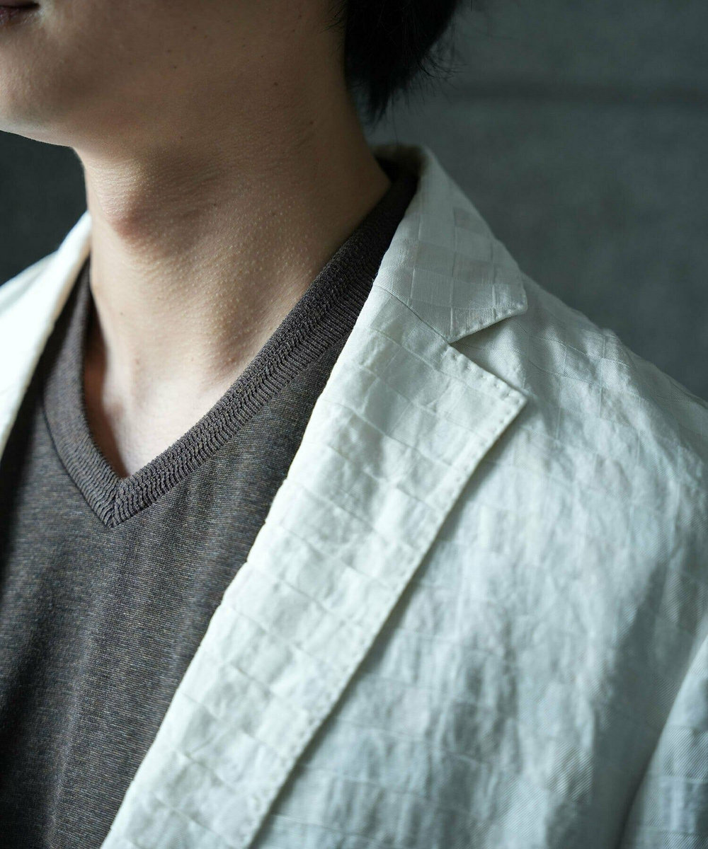 MEN'S BIGI 【ACTIVE TAILOR/アクティブテイラー】シルケットスムースVネックTシャツ＜接触冷感 / UVカット＞ ブラック