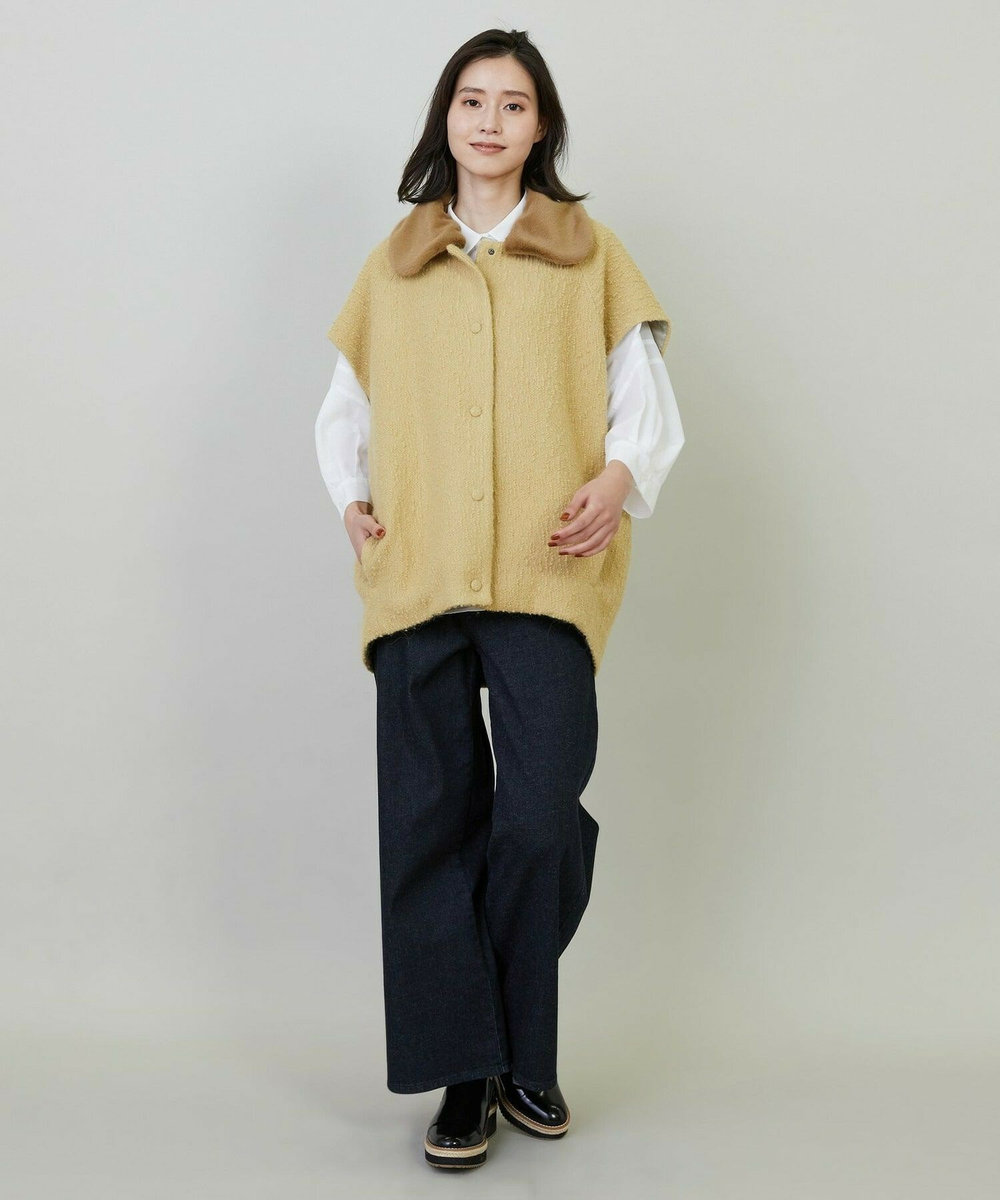L'EQUIPE アルパカショートスリーブジャケット イエロー