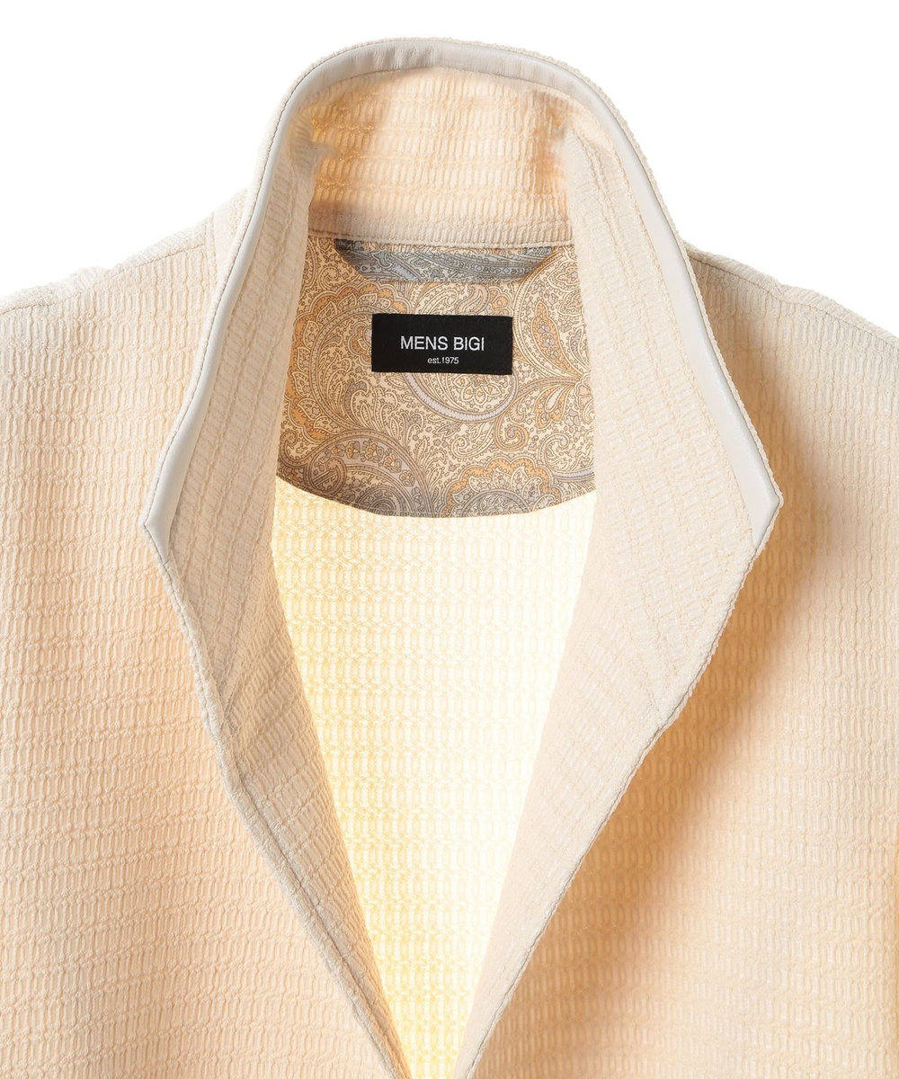 MEN'S BIGI トリコットジャージ素材カットジャケット ベージュ
