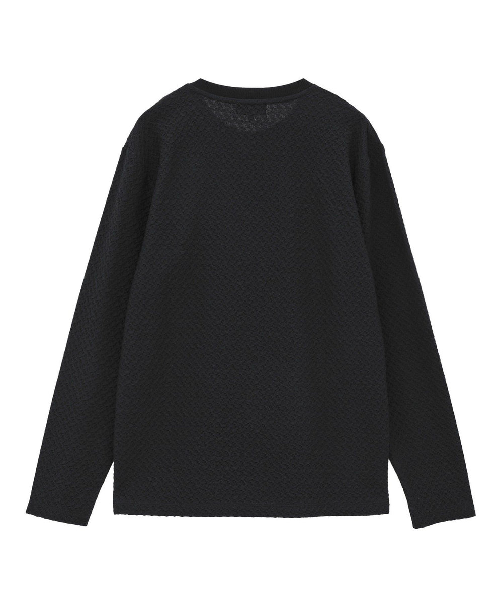 MEN'S BIGI シャーリングジャカードロングスリーブTシャツ ブラック