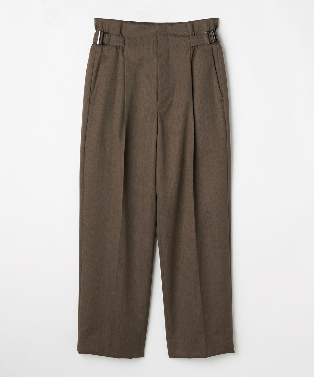 DÉPAREILLÉ WOOL GABARDINE WAIST BELT PANTS / ウールギャバジンウエストベルトパンツ ブラウン