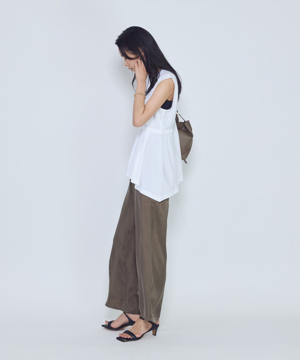1er Arrondissement コットンポンチアシメトップス ホワイト