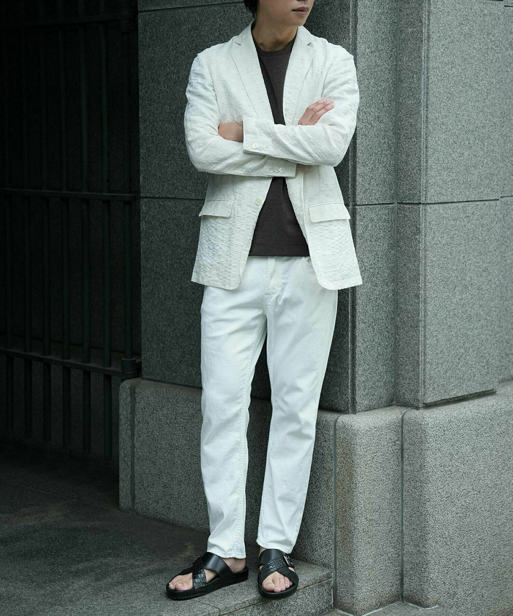 MEN'S BIGI 【ACTIVE TAILOR/アクティブテイラー】シルケットスムースクルーネックTシャツ＜接触冷感 / UVカット＞ ブラウン