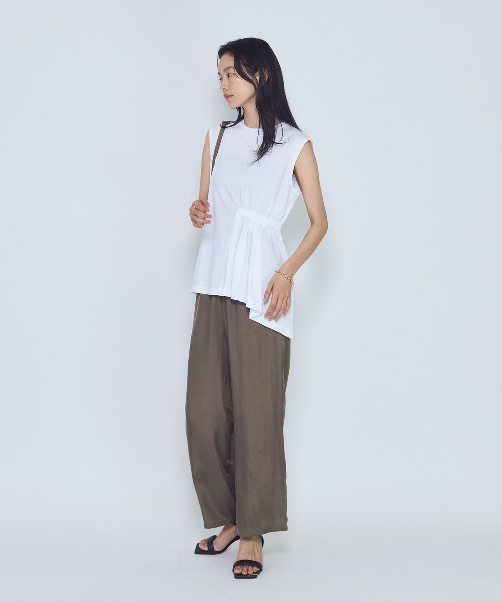 1er Arrondissement コットンポンチアシメトップス ホワイト