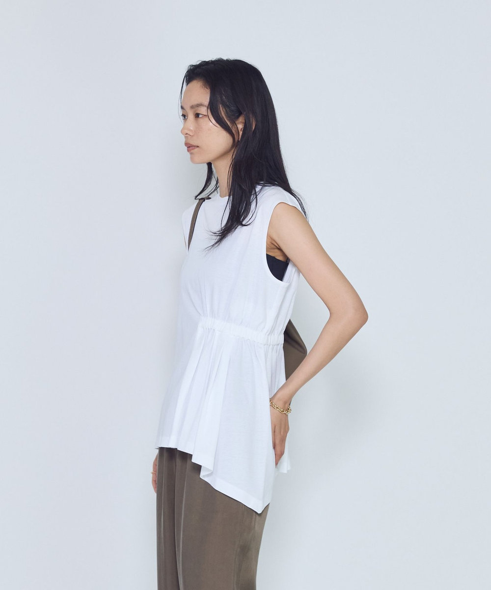 1er Arrondissement コットンポンチアシメトップス ホワイト