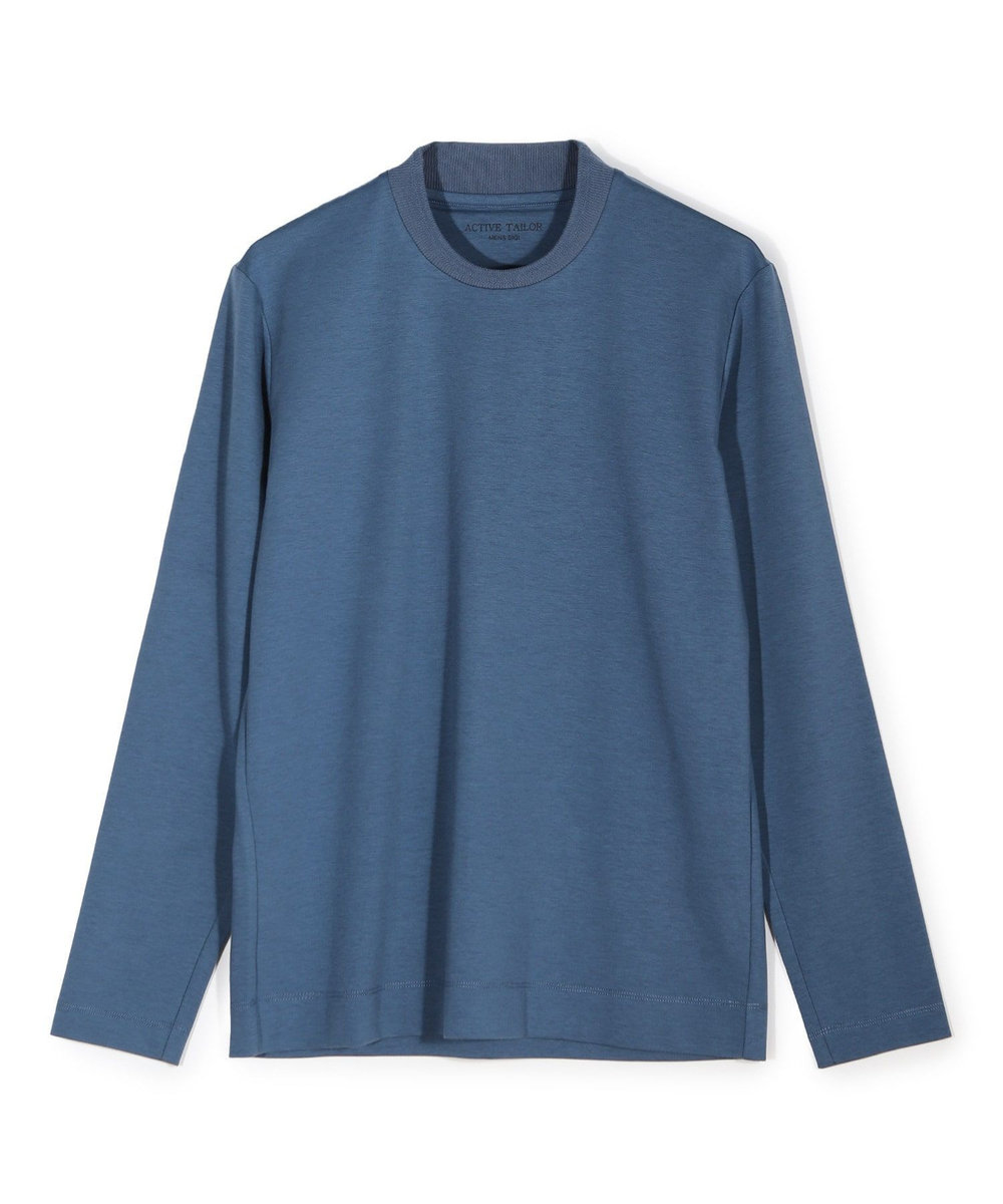 MEN'S BIGI 【ACTIVE TAILOR/アクティブテイラー】シルケットスムースクルーネック長袖Tシャツ ブルー
