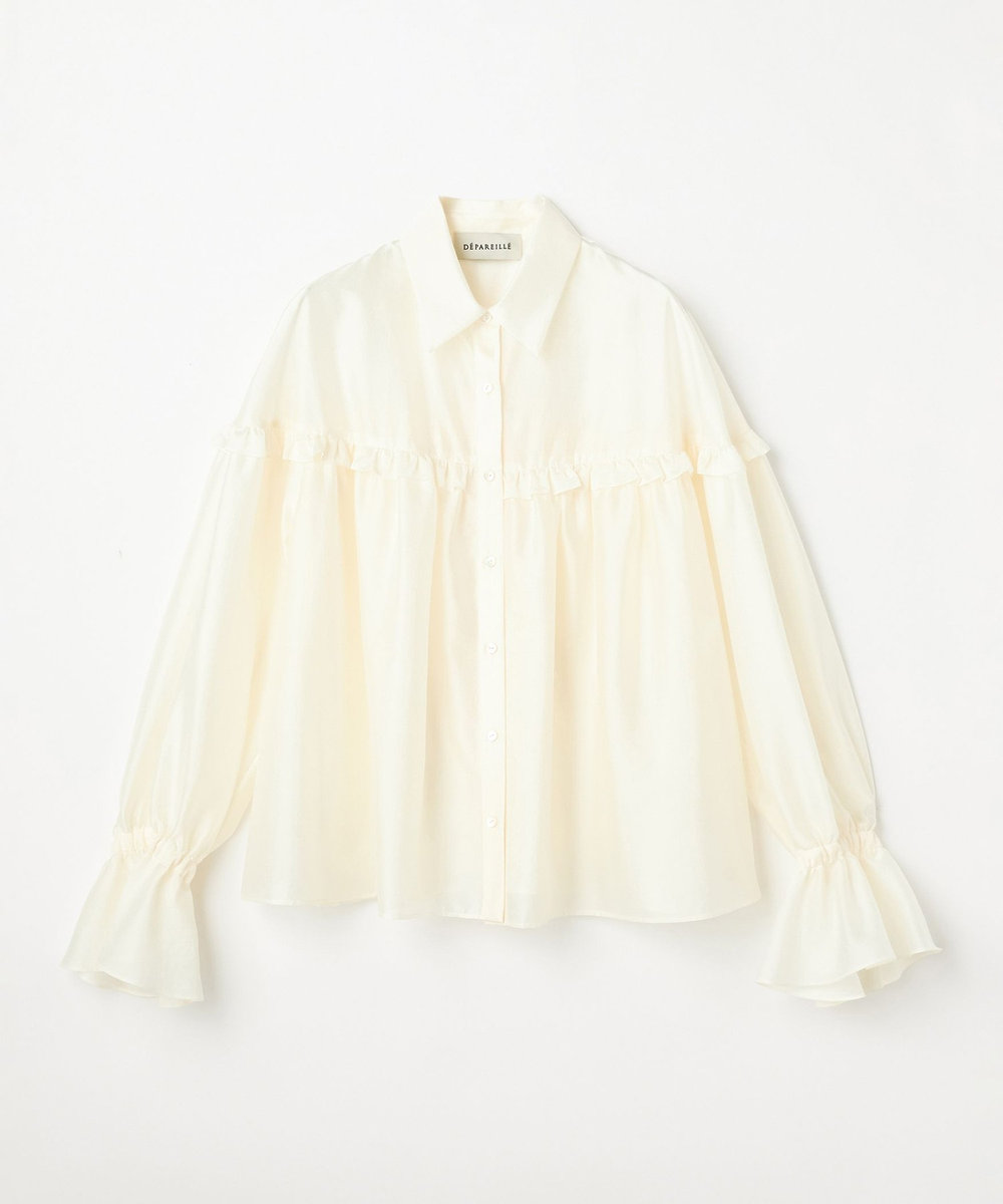 DÉPAREILLÉ SILKY FRILL BLOUSE / シルキーフリルブラウス オフホワイト