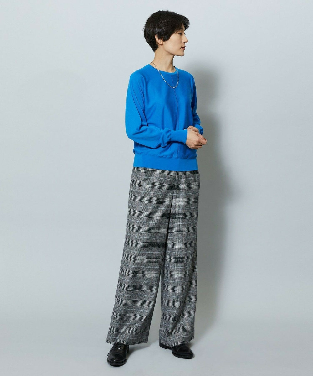 MOGA ウールカシミヤグレンチェックワイドパンツ チェック