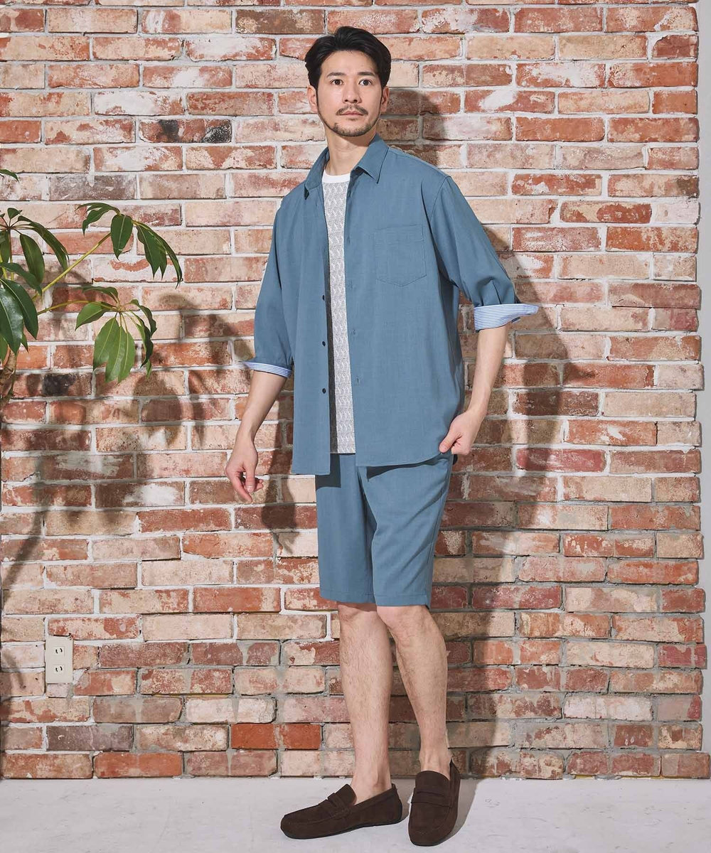 UNION STATION ストレッチカチオンショートパンツ ライトブルー