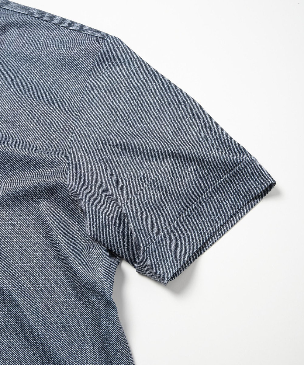 MEN'S BIGI 【ACTIVE TAILOR】COOL MAX ツイルプリントジャージポロシャツ ブルー系その他