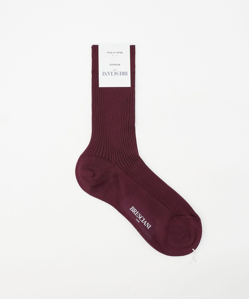 unbilanc BRESCIANI シルクショートソックス ボルドー