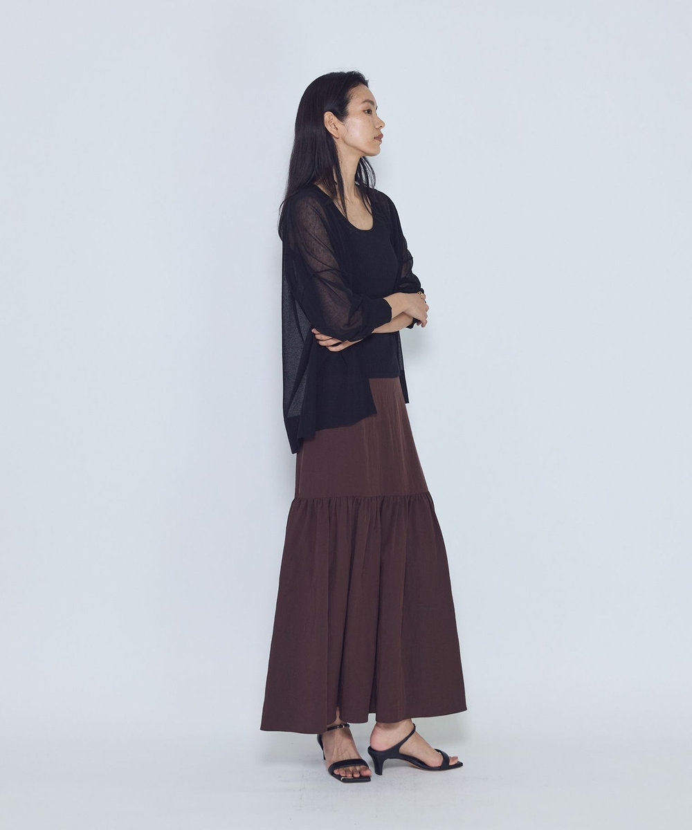 1er Arrondissement シアーラフカーディガン ブラック