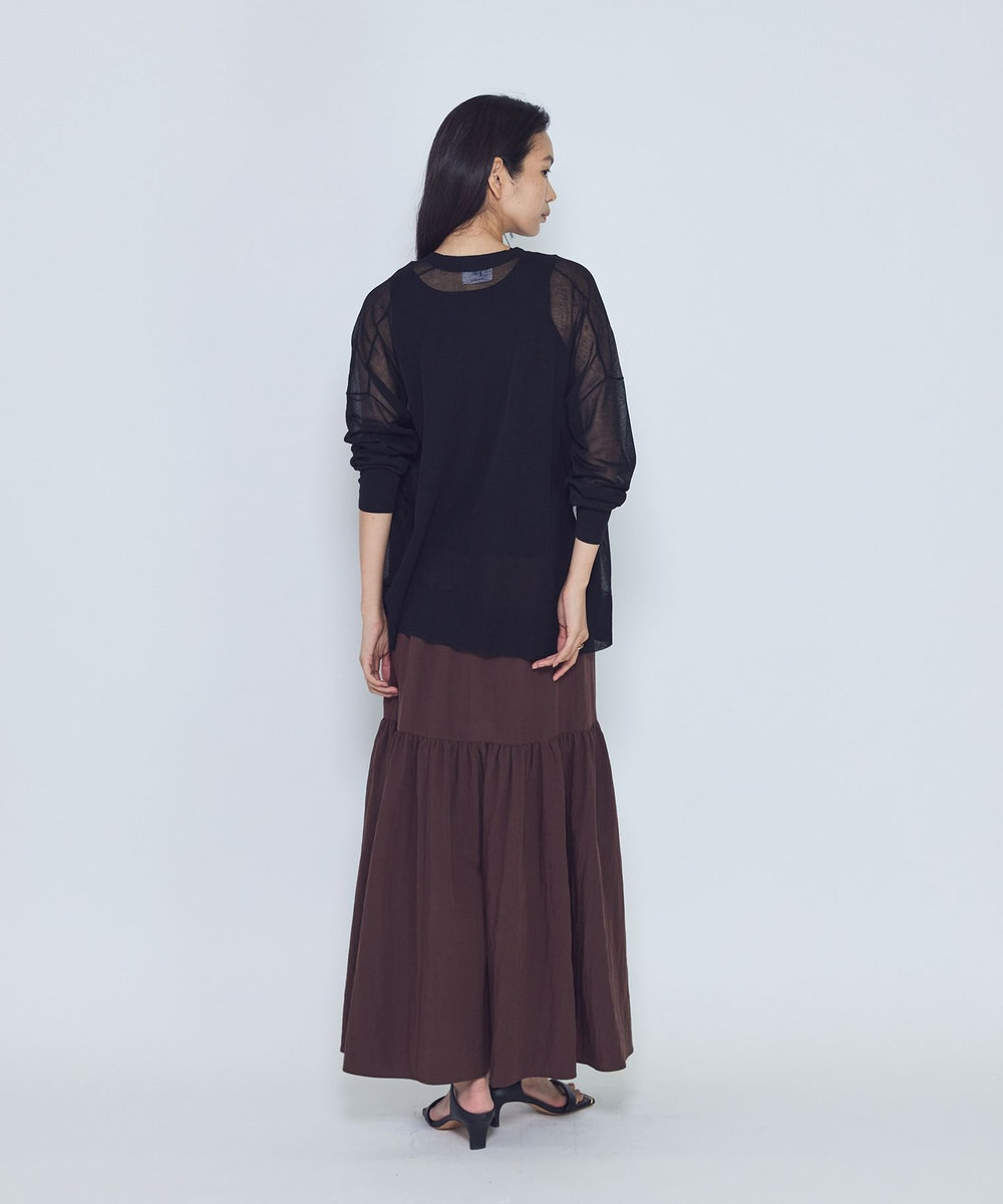 1er Arrondissement シアーラフカーディガン ブラック