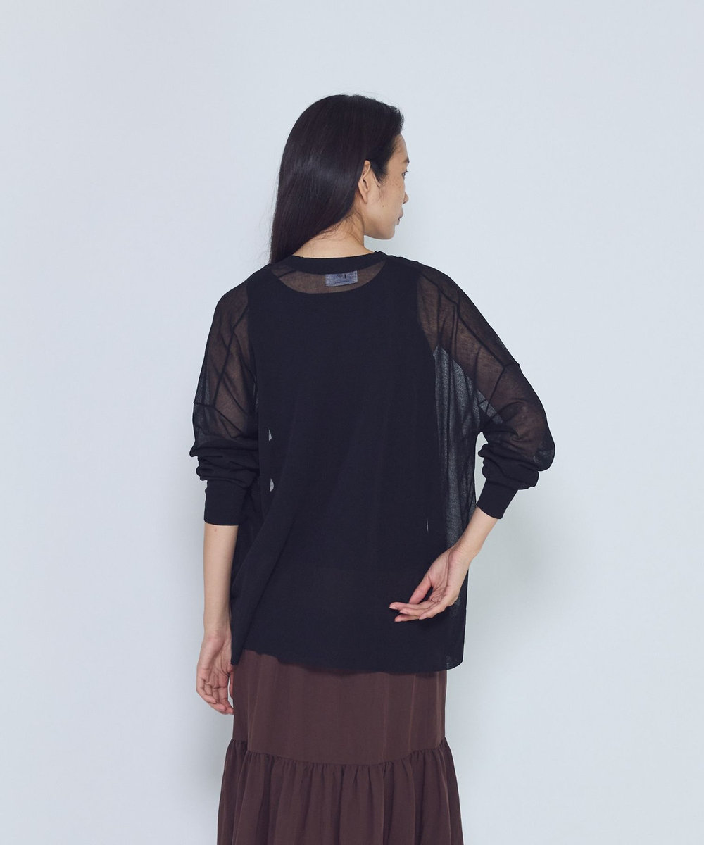 1er Arrondissement シアーラフカーディガン ブラック