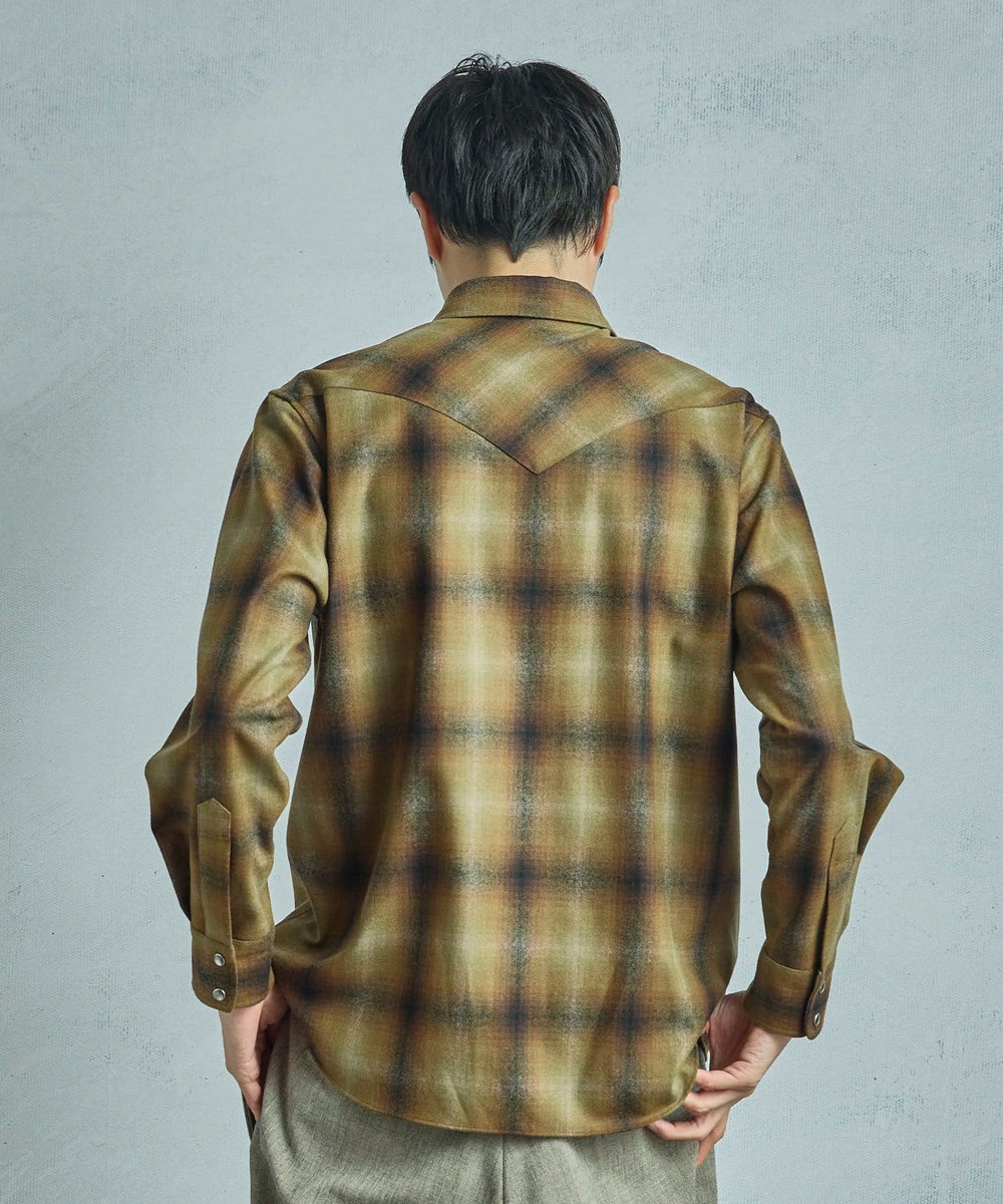 MEN'S BIGI 【PENDLETON/ペンドルトン】別注オンブレチェックシャツ カーキ