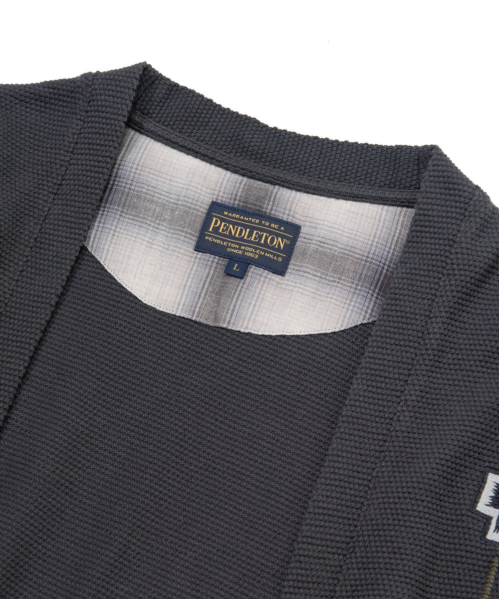 MEN'S BIGI 【PENDLETON/ペンドルトン】別注 鹿の子刺繍カーディガン チャコールグレー