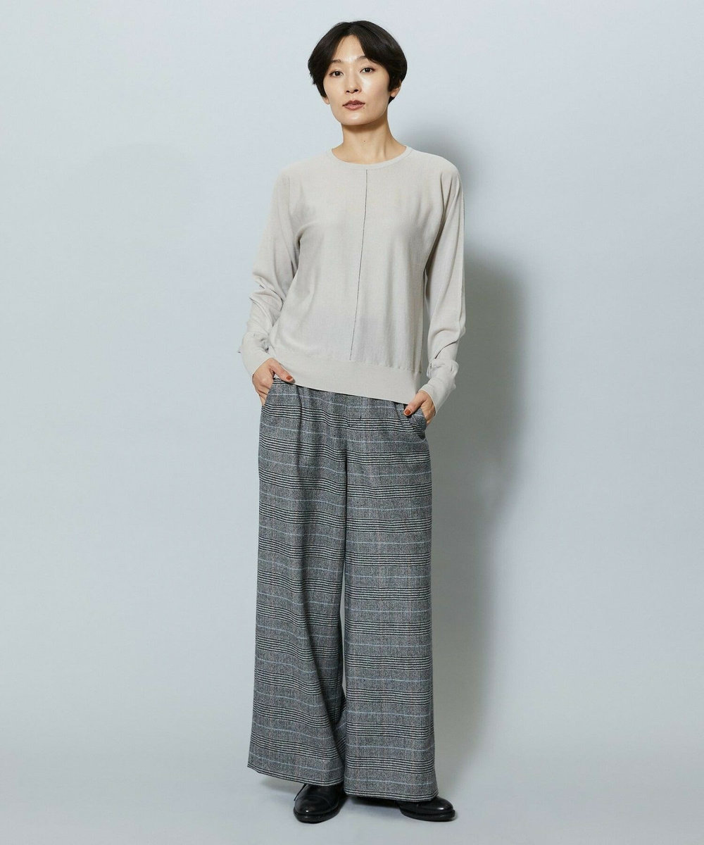 MOGA ウールカシミヤグレンチェックワイドパンツ チェック