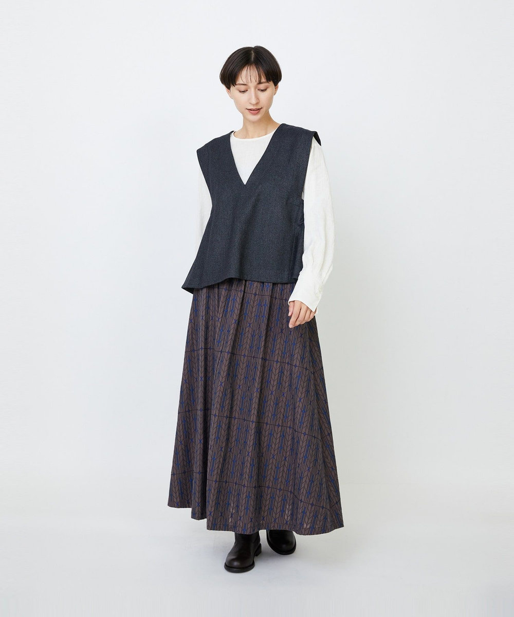 LOISIR クラシカルツイードAラインベスト グレー系その他
