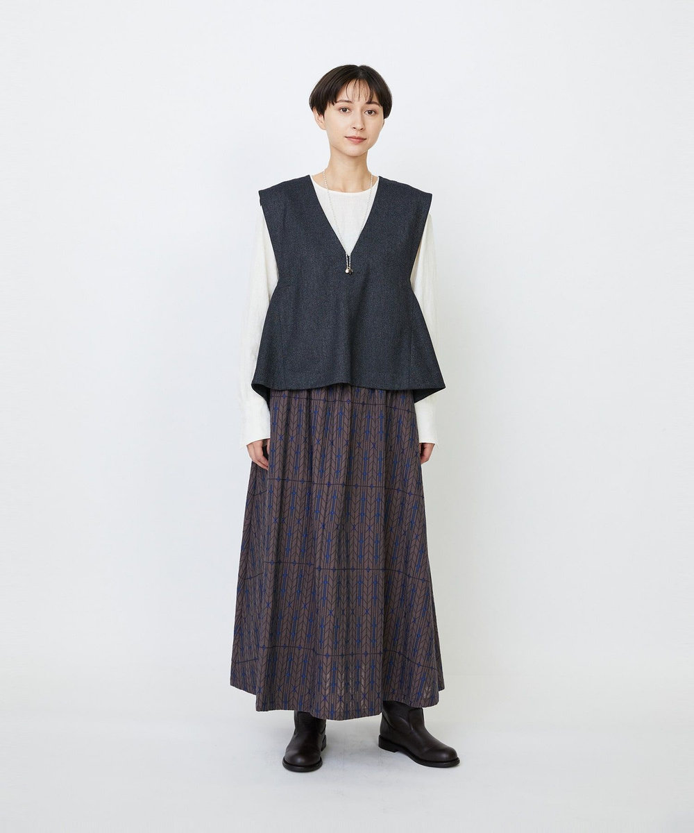 LOISIR クラシカルツイードAラインベスト グレー系その他