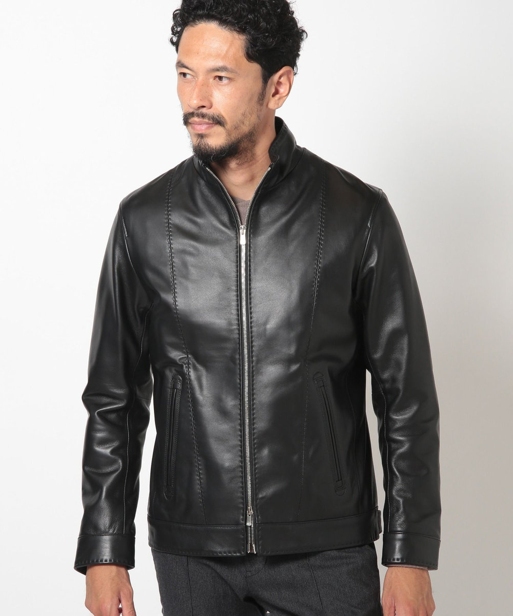 MEN'S BIGI クロームタンニングレザージャケット ブラック