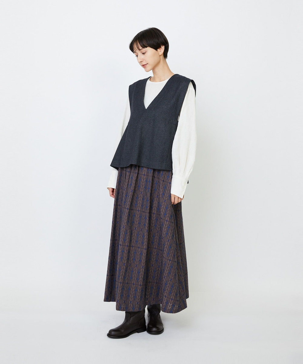 LOISIR クラシカルツイードAラインベスト グレー系その他