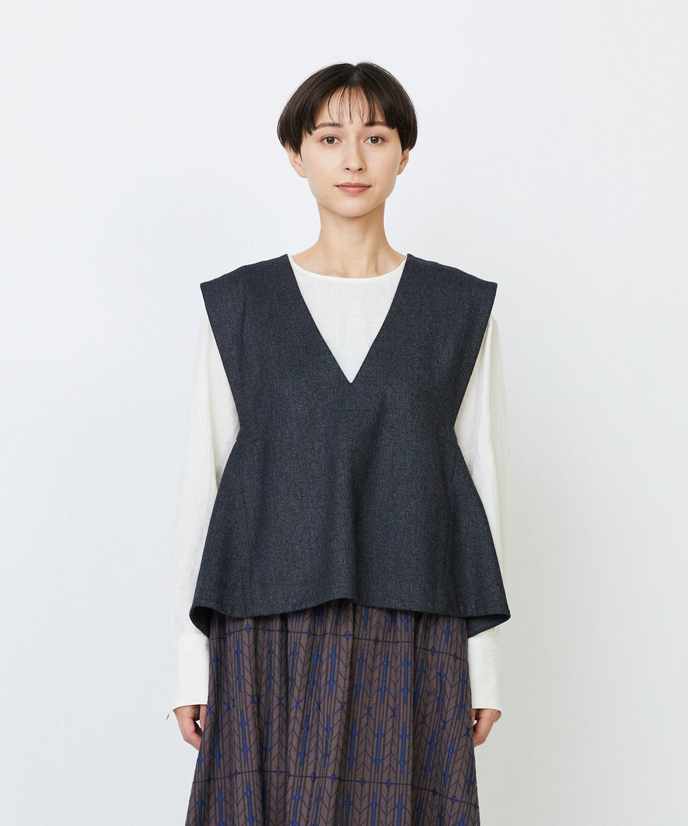 LOISIR クラシカルツイードAラインベスト グレー系その他