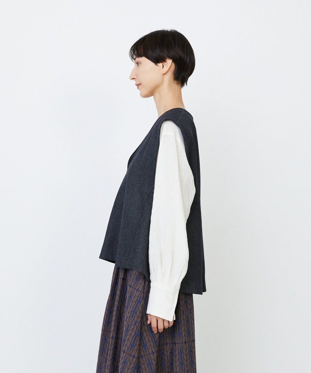 LOISIR クラシカルツイードAラインベスト グレー系その他