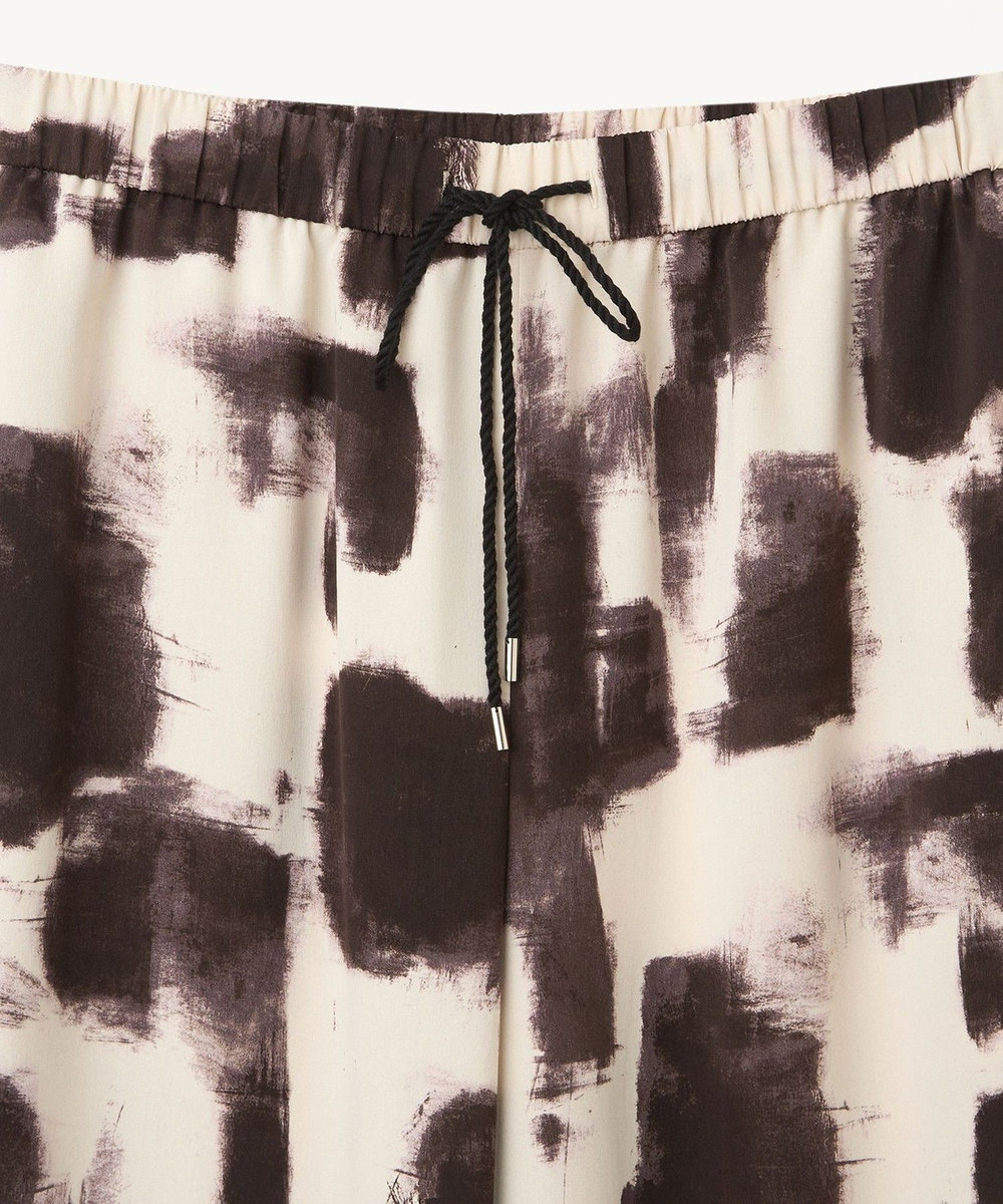 MOGA モノクロブラッシュPtワイドパンツ ブラック