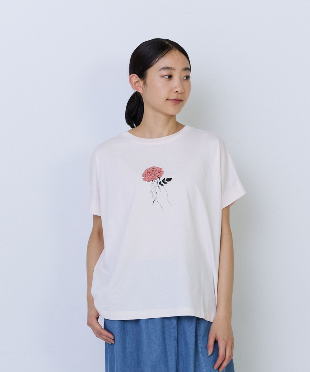 ADIEU TRISTESSE 【6月お気に入り登録ブランド内1位】杉本さなえさん コラボフレンチスリーブTシャツ ピンク