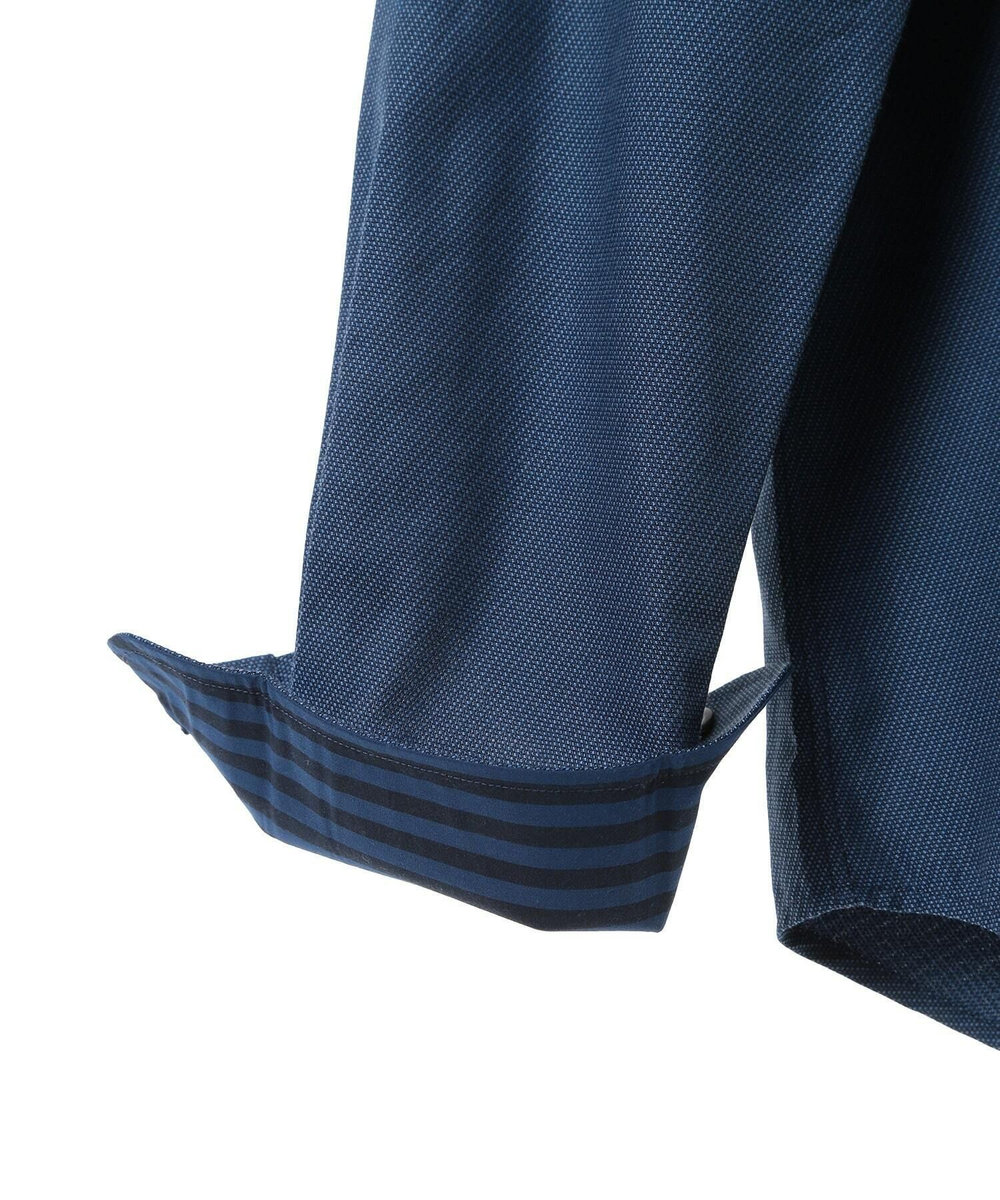 MEN'S BIGI コットンポリエステルドビーシャツ<EASY CARE> ネイビー