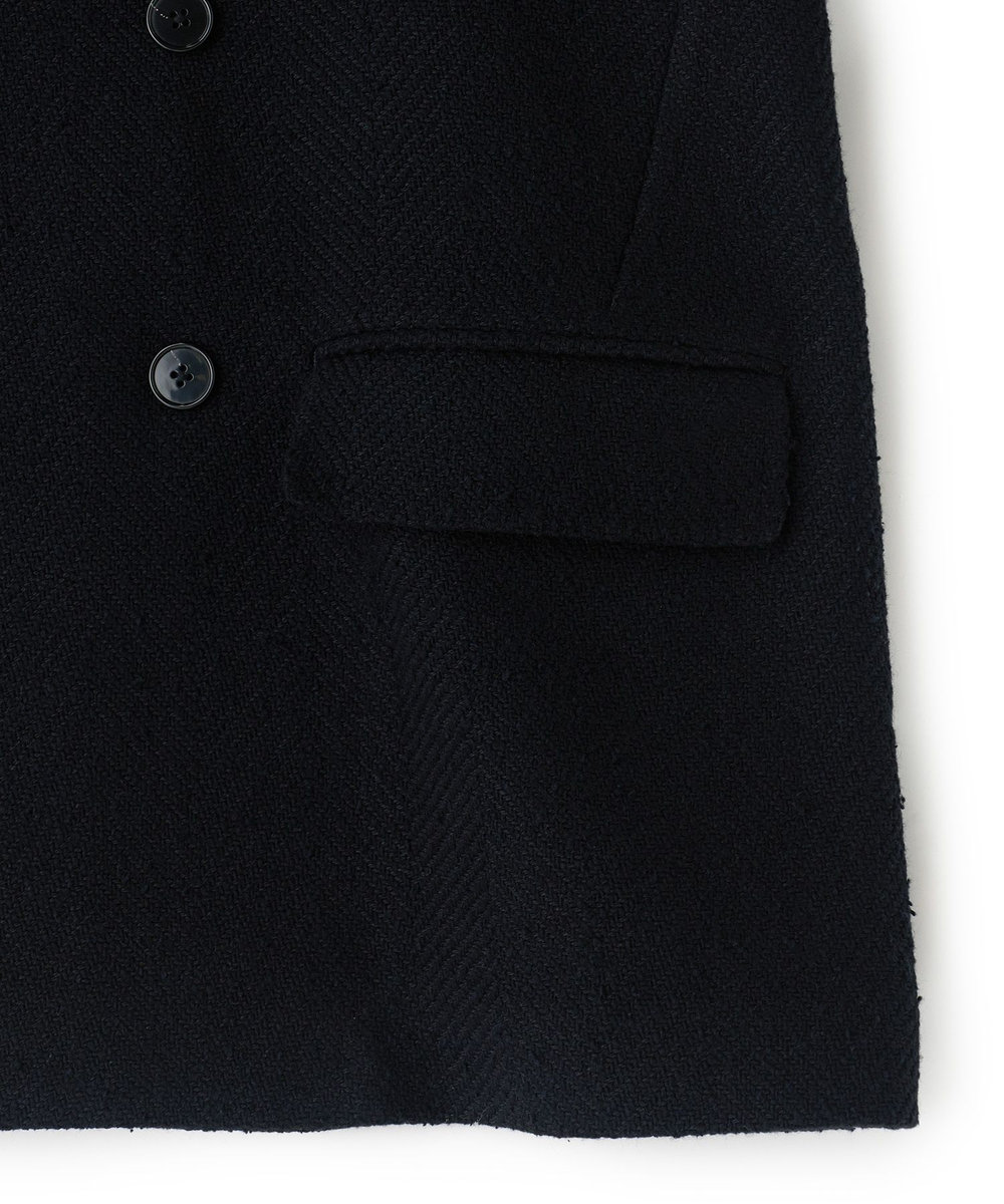 MEN'S BIGI 【BASED ON MEN'S BIGI HERITAGE】ブラックヘリンボーン コテージコート ブラック
